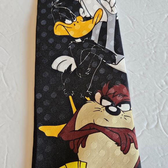 Looney Tunes Tie Bugs Bunny Daffy Duck Tasmanian Devil Marvin the Martian Vtg 96 - Picture 2 of 7